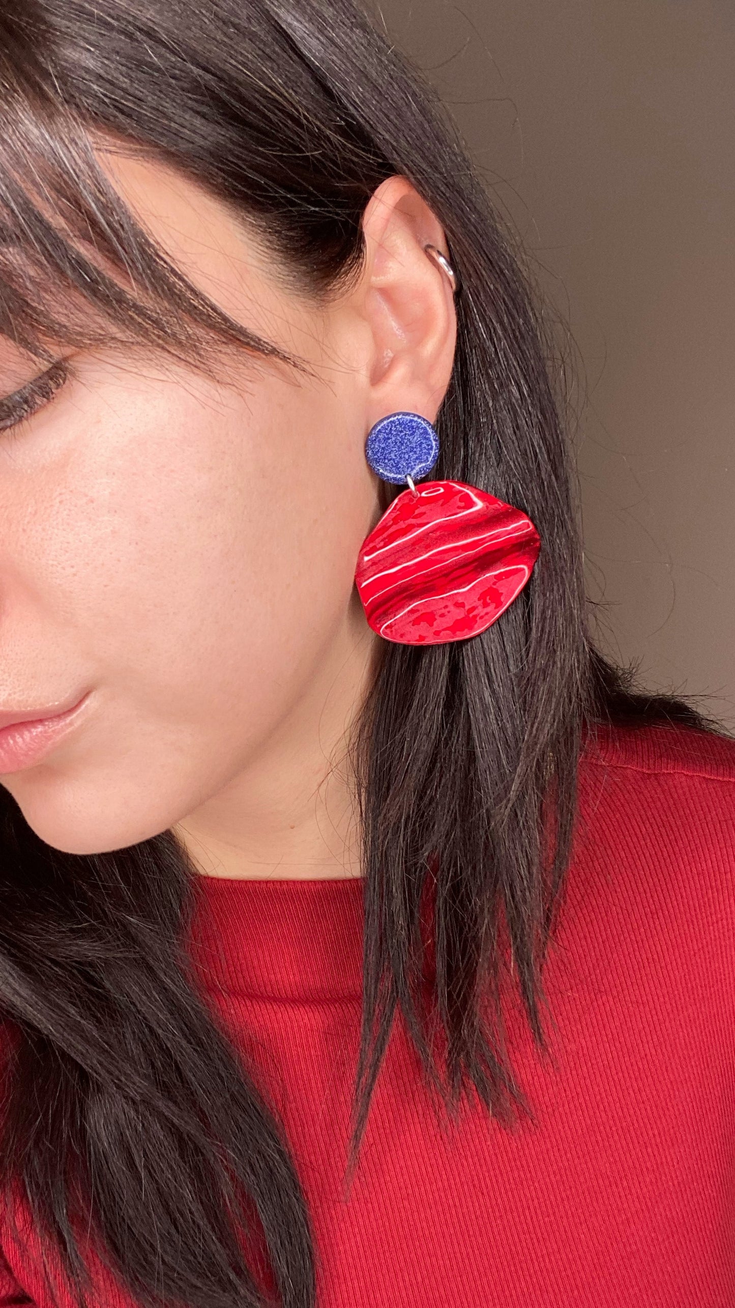 Midnight & Flame Drop Earring