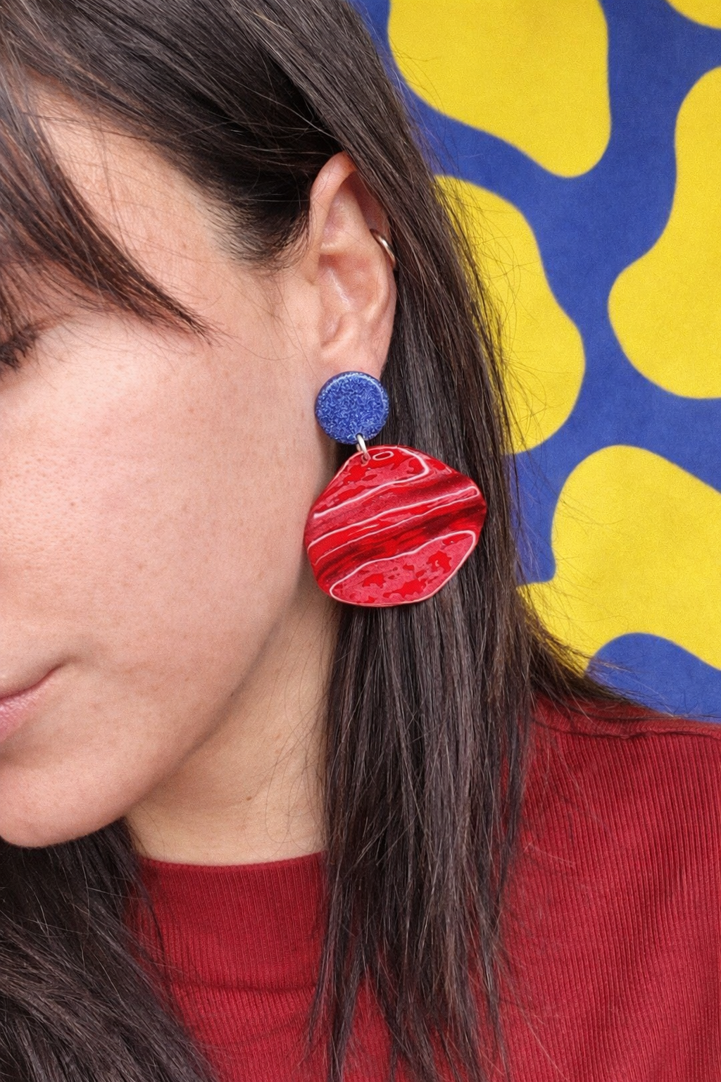 Midnight & Flame Drop Earring